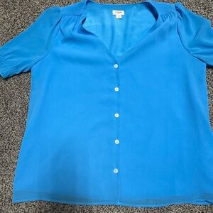 J. Crew Blue Button-Up Top